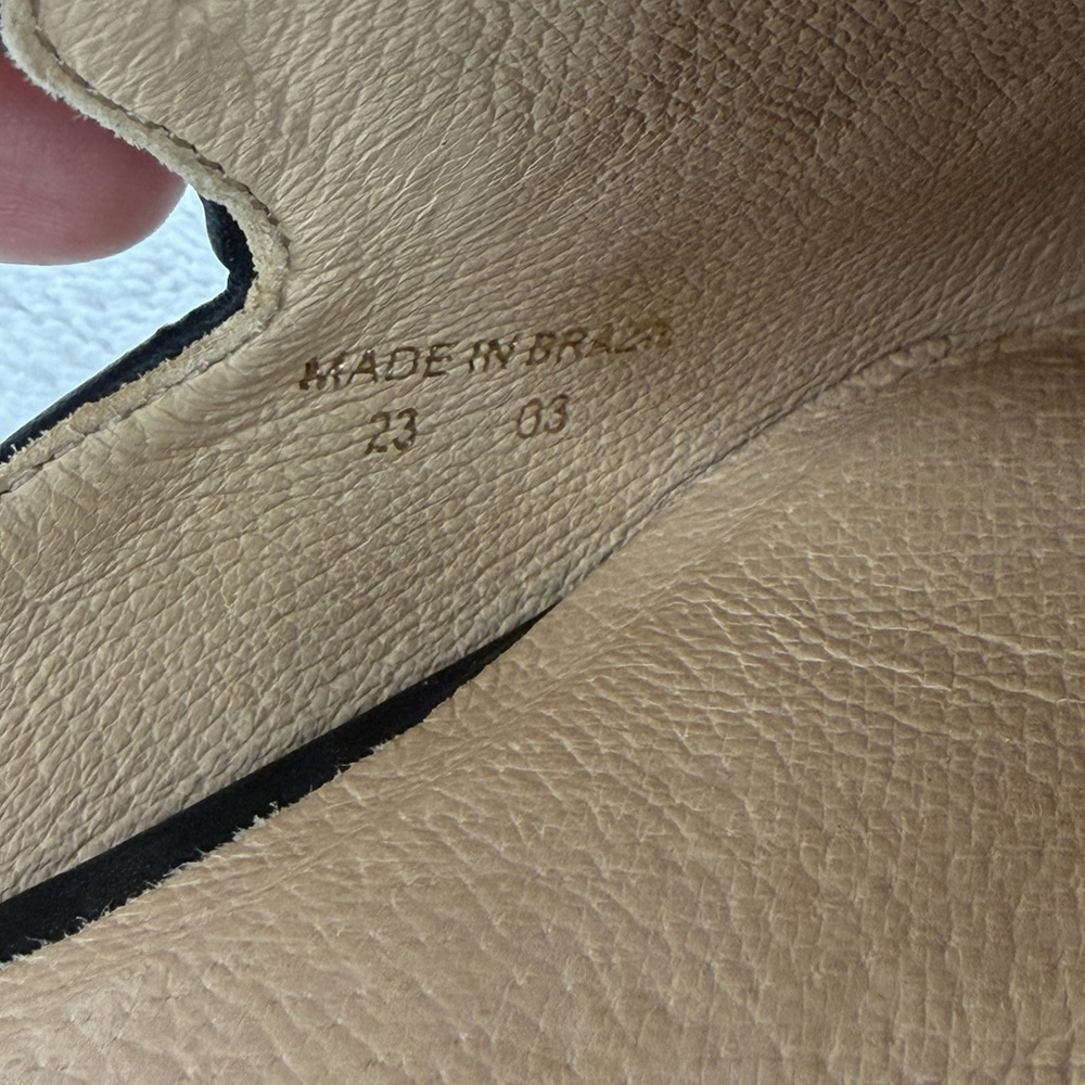 Jack Rogers Black Leather Slip-On Mules with Cream Stitching - Picture 6 of 7